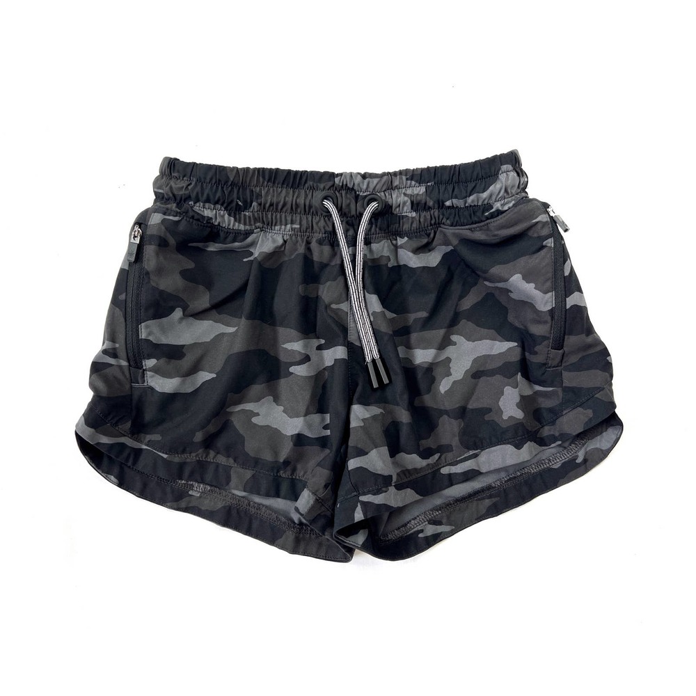 Athleta Girl All Play 3" Shorts Black Camo Size